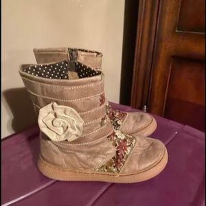 Livie & Luca tan boots with corduroy